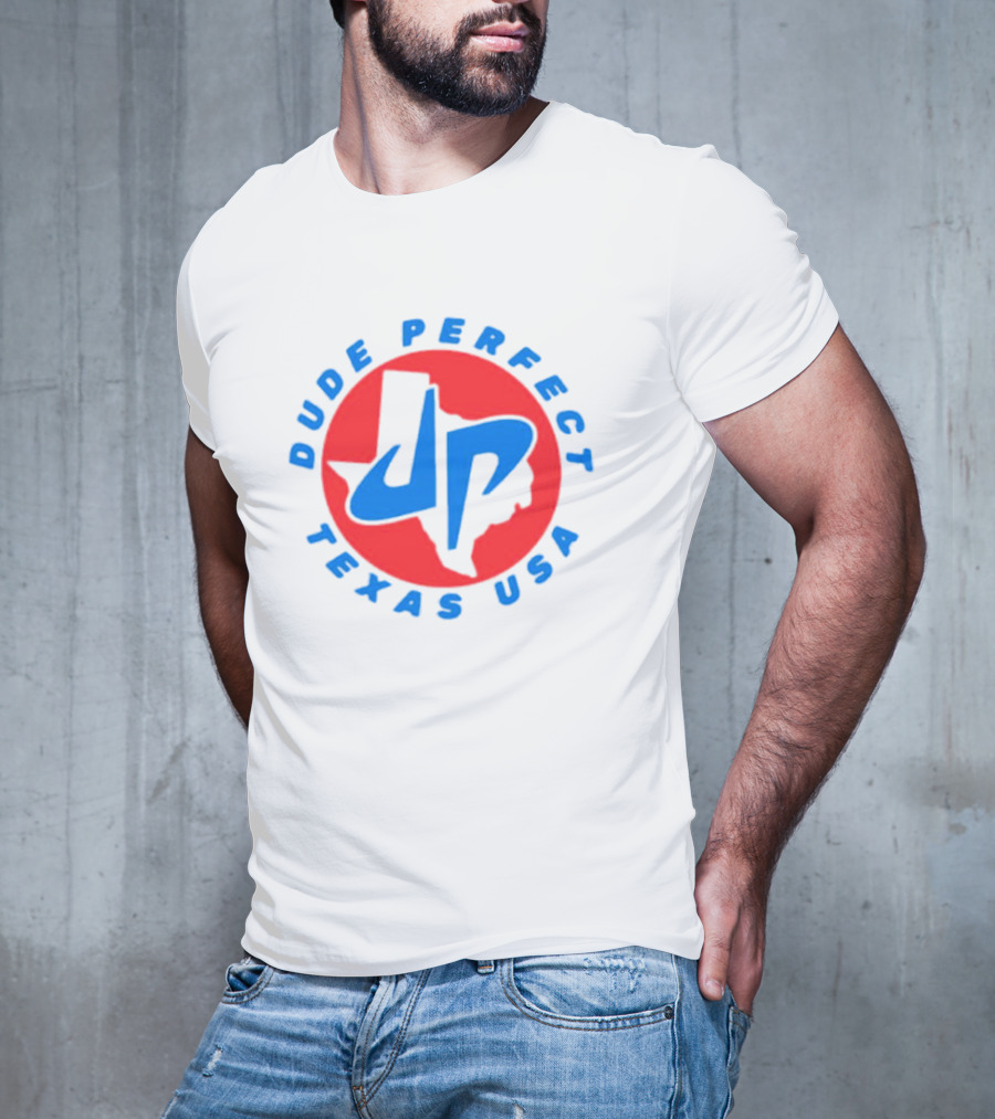 Dude Perfect JP Logo Texas USA Red Black Blue T-Shirt