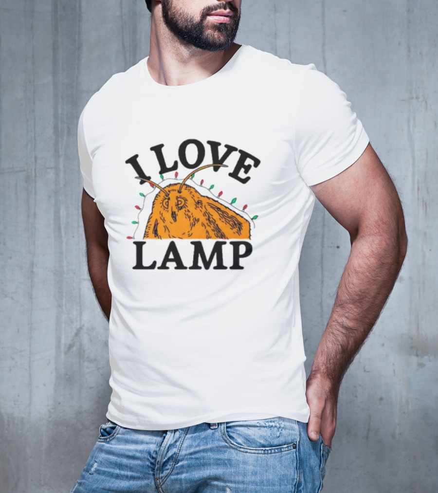 I Love Lamp Moth Christmas Lights T-Shirt
