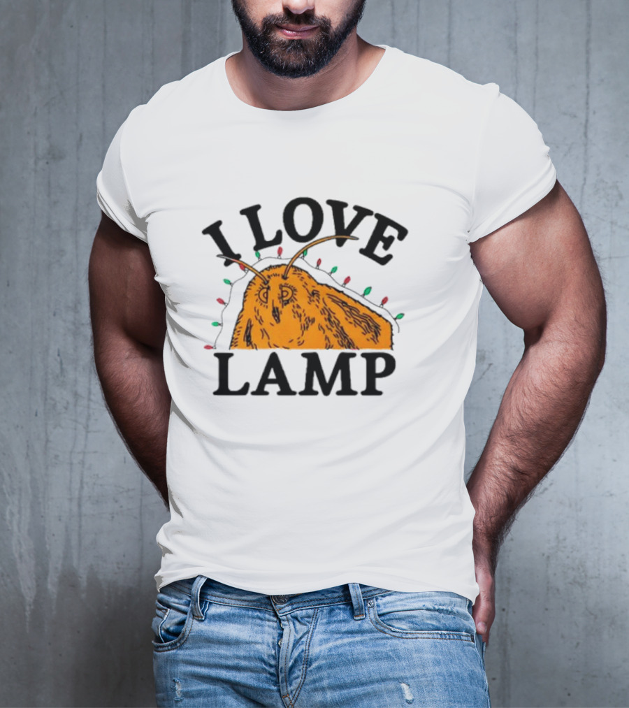 I Love Lamp Moth Christmas Lights T-Shirt