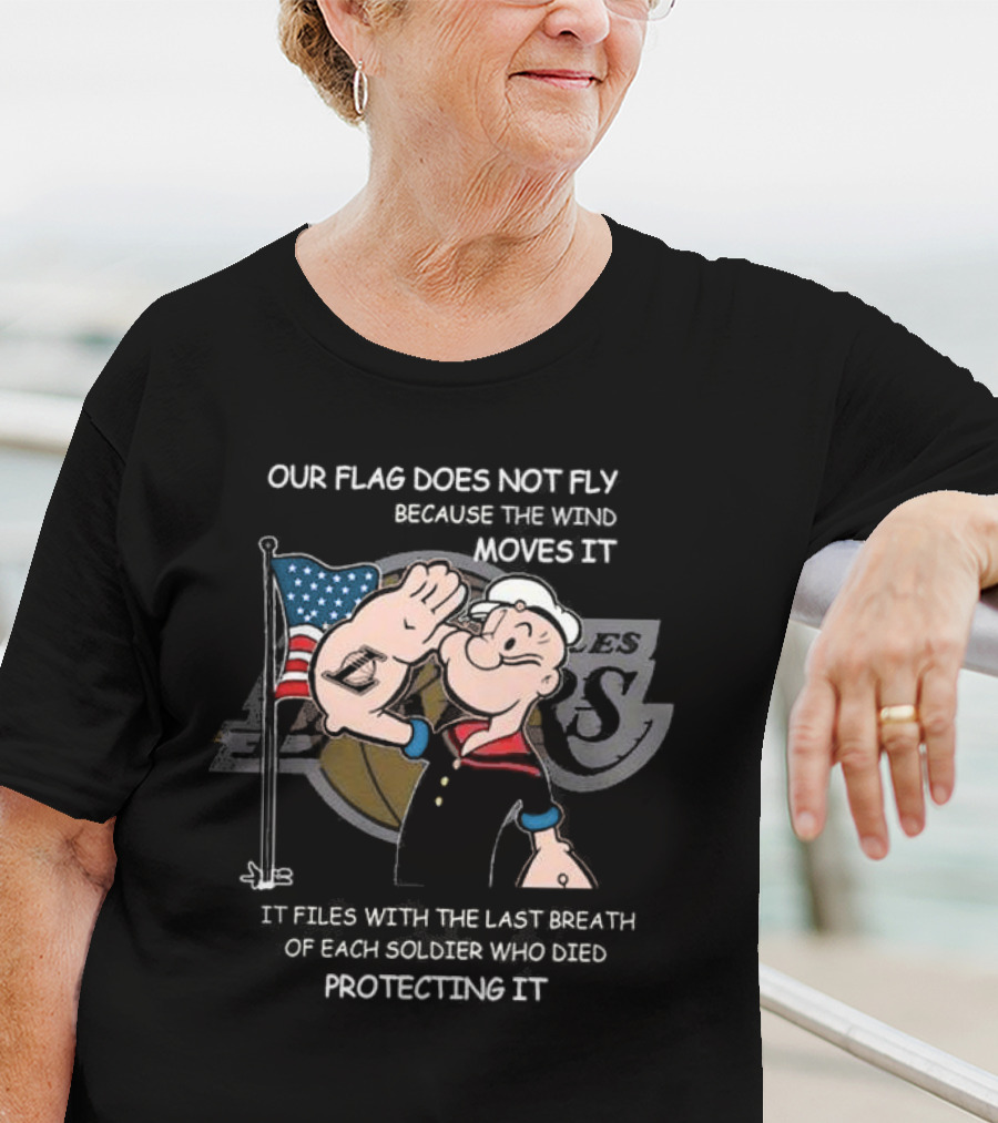 Los Angeles Lakers Popeye Our Flag Does Not Fly Protecting It T-Shirt
