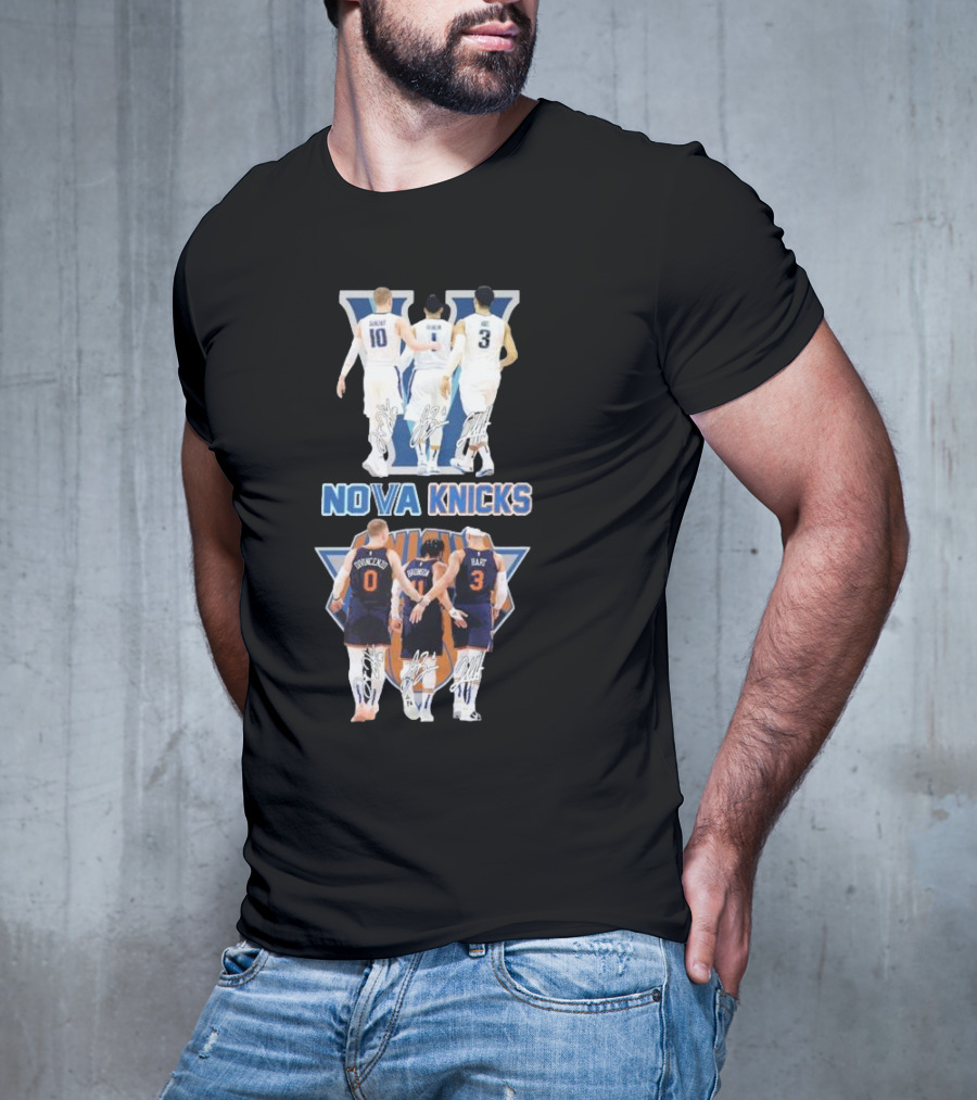 Villanova Wildcats Nova Knicks Players And Signatures T-Shirt