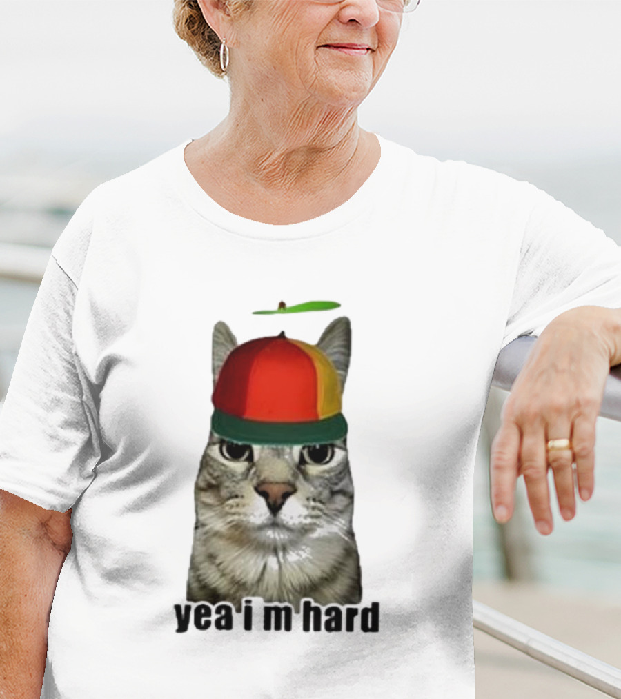Cat Yea I’m Hard Propeller Hat T-Shirt