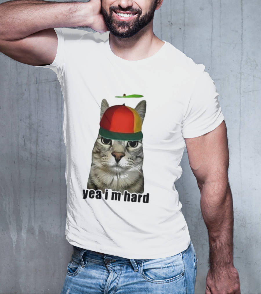 Cat Yea I’m Hard Propeller Hat T-Shirt