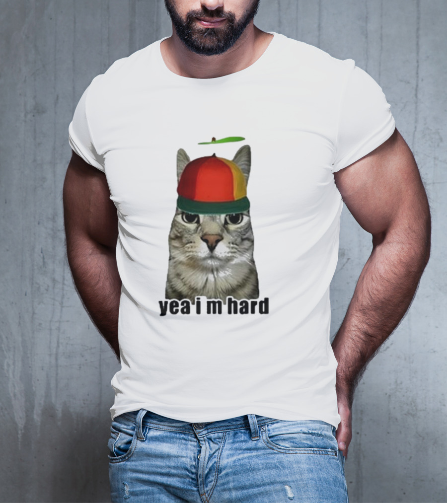 Cat Yea I’m Hard Propeller Hat T-Shirt