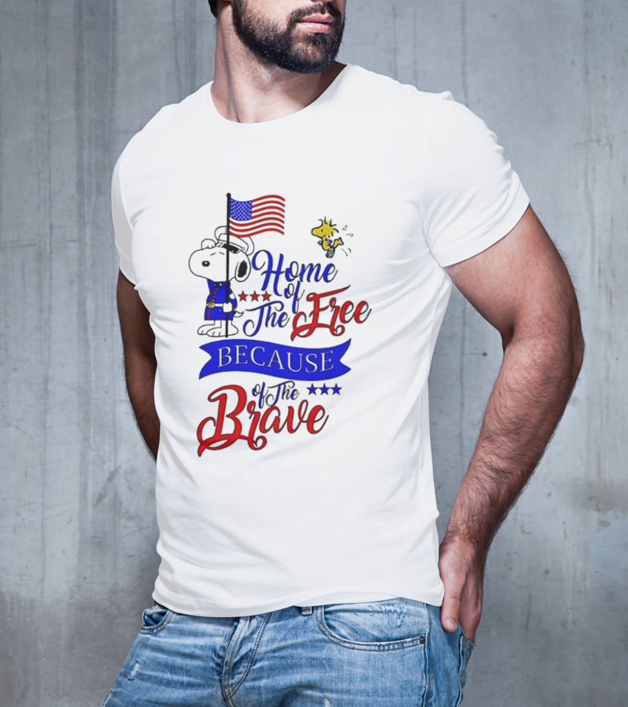 Snoopy Home Of The Free Because Of The Brave Independence Day T-Shirt