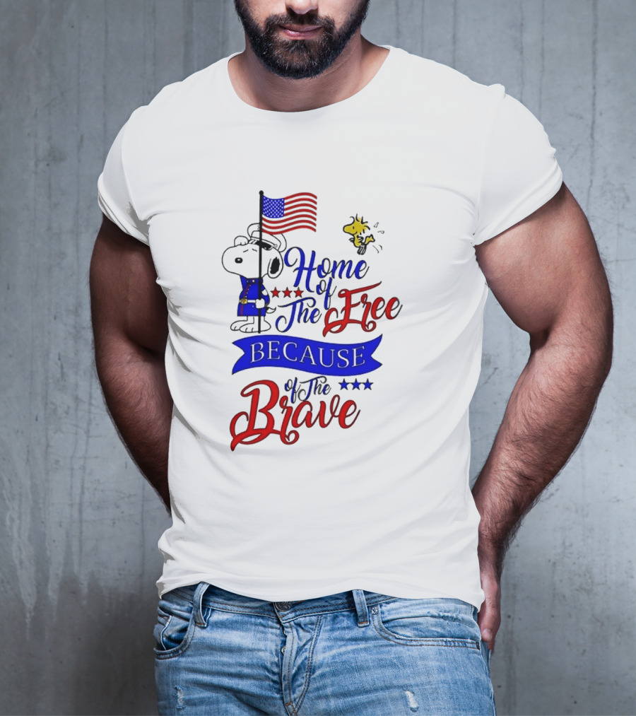 Snoopy Home Of The Free Because Of The Brave Independence Day T-Shirt