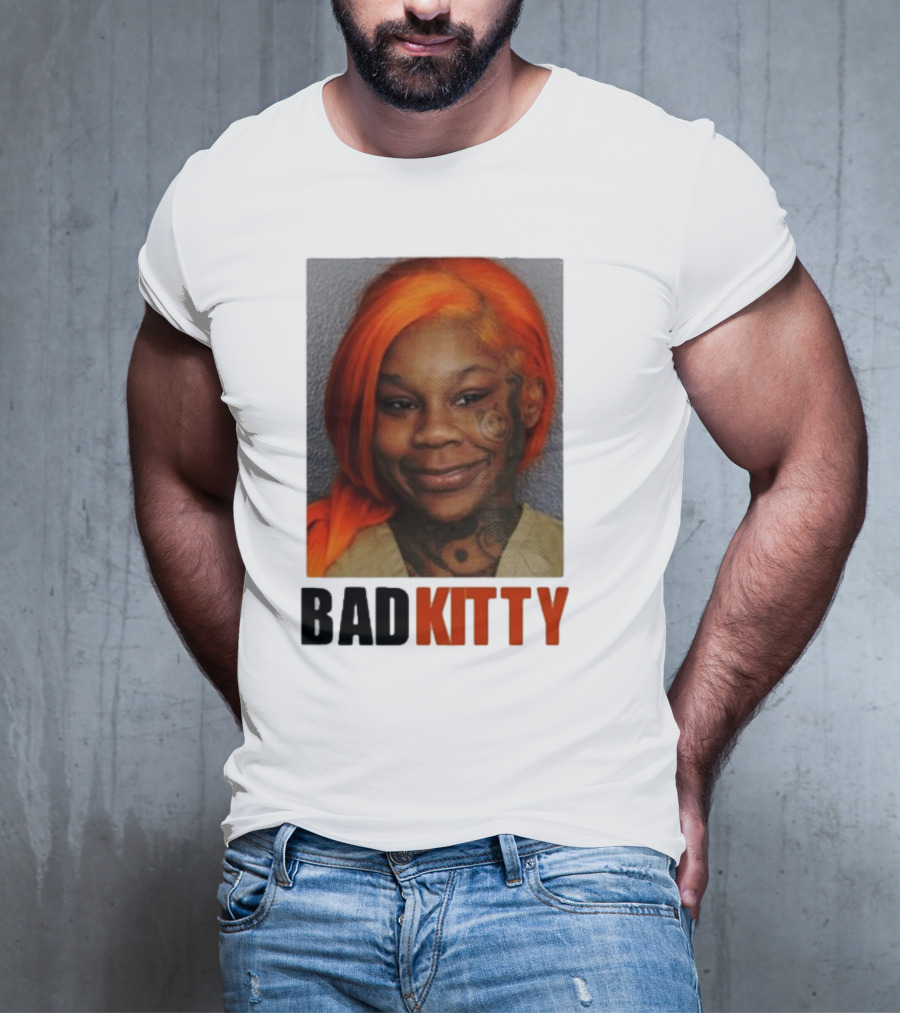 Sukihana Bad Kitty Orange Hair Mugshot T-Shirt