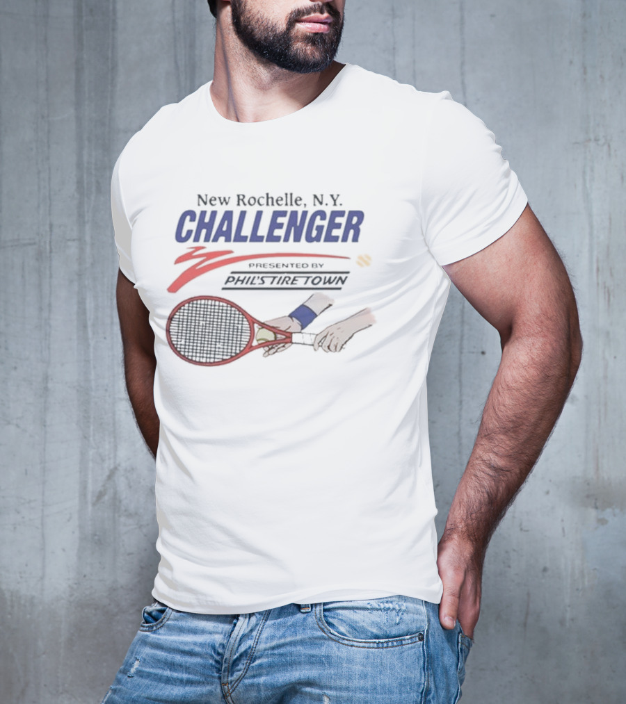 New Rochelle N.Y. Challenger Tennis Tournament Racket And Ball T-Shirt