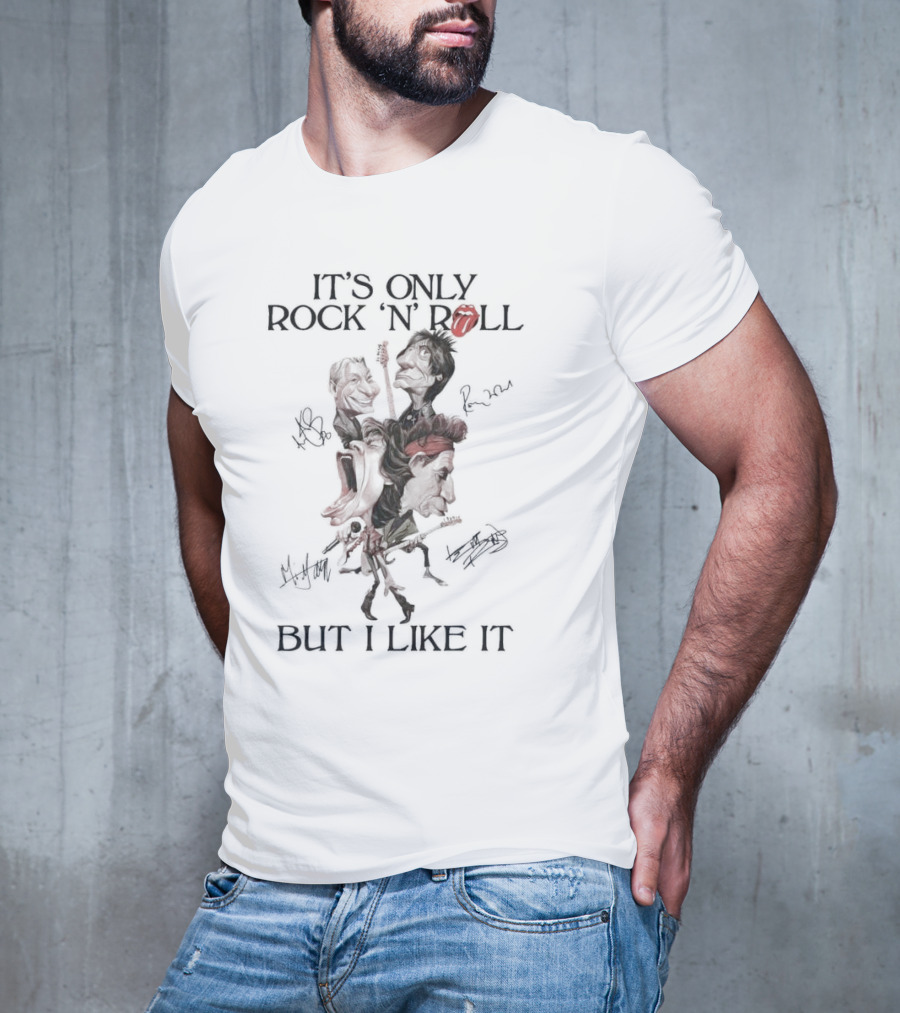 The Rolling Stones It's Only Rock 'N' Roll Signatures And Tongue T-Shirt