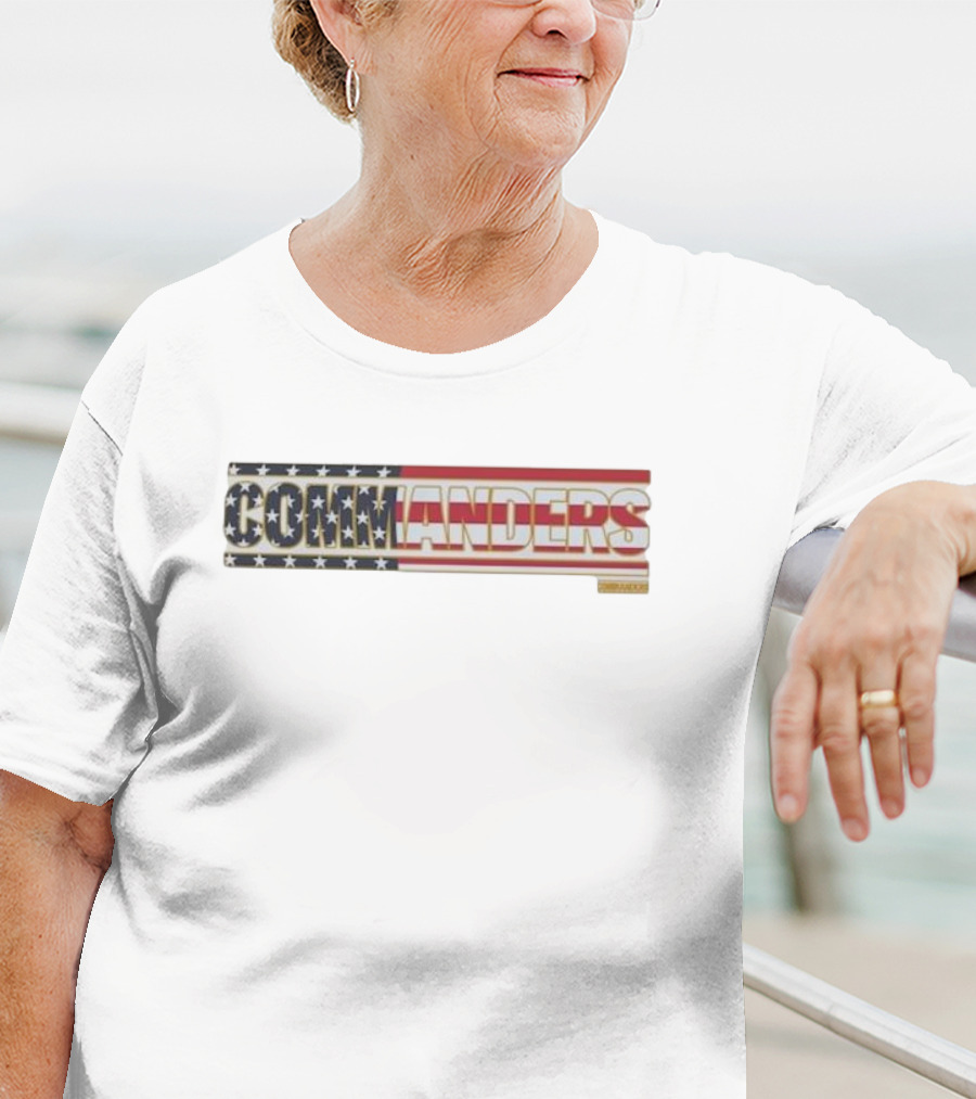 Commanders American Flag Script Franklin T-Shirt