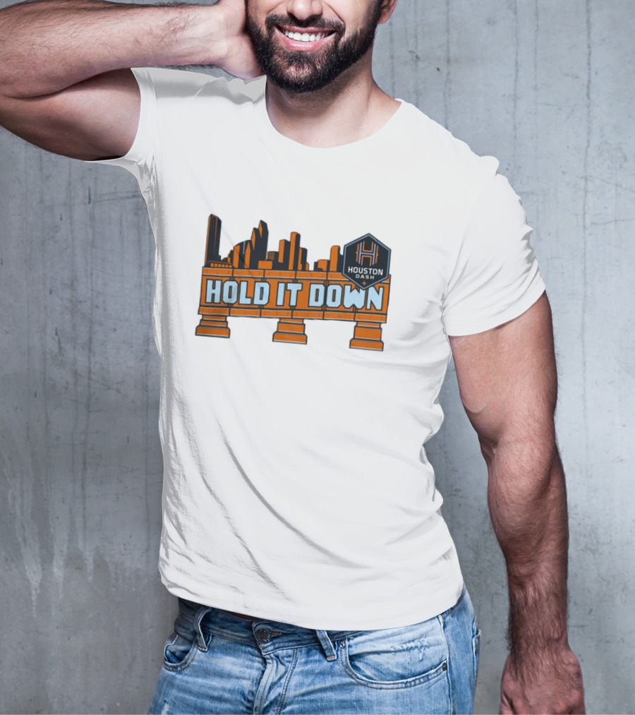 Houston Dash Hold It Down Skyline Soccer T-Shirt