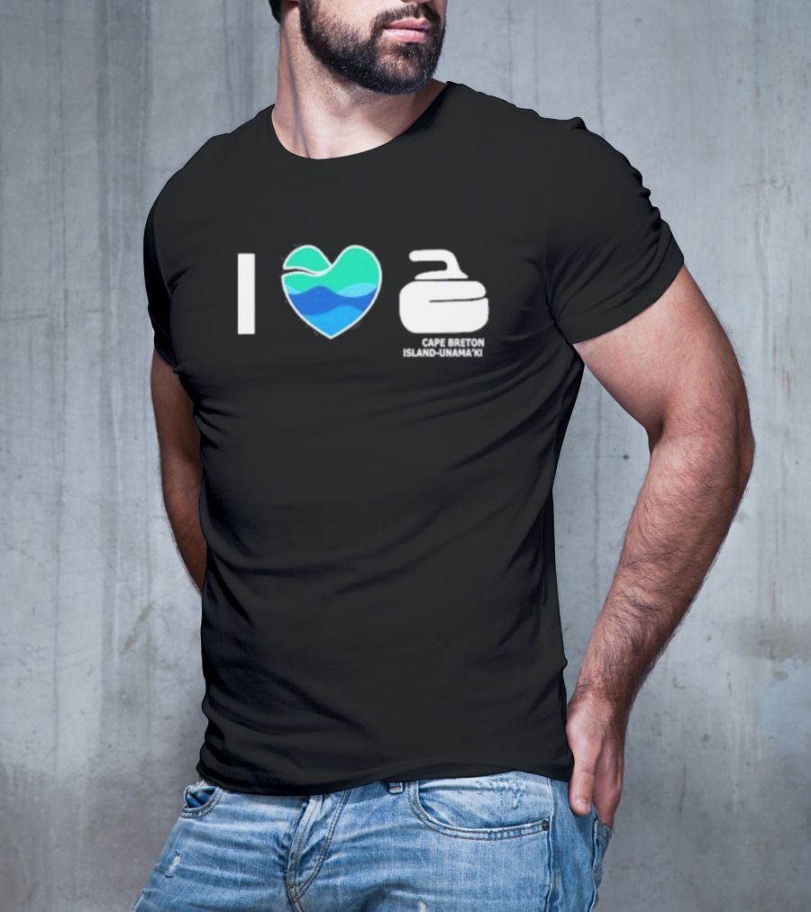 I Heart Curling Cape Breton Island-Unama’ki T-Shirt