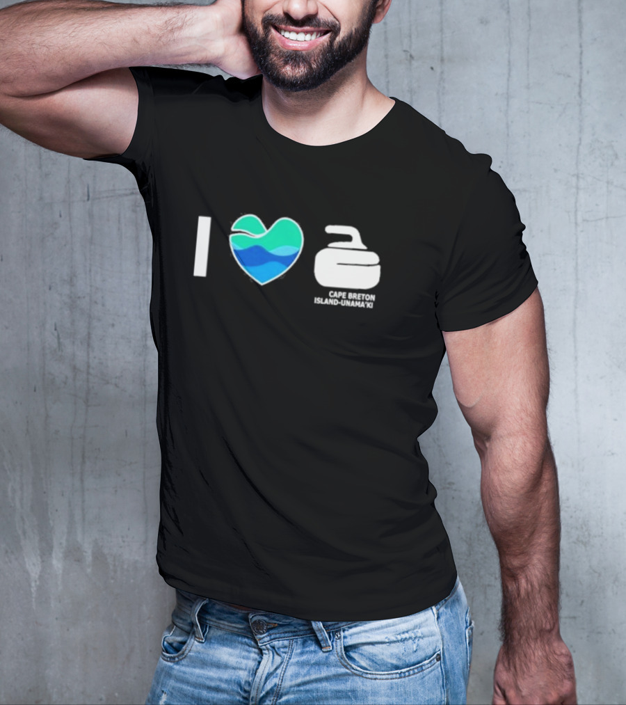 I Heart Curling Cape Breton Island-Unama’ki T-Shirt