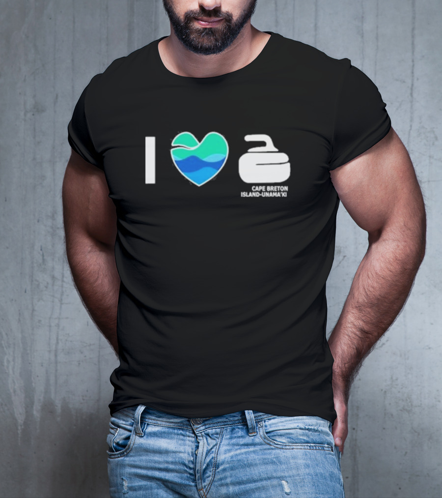 I Heart Curling Cape Breton Island-Unama’ki T-Shirt