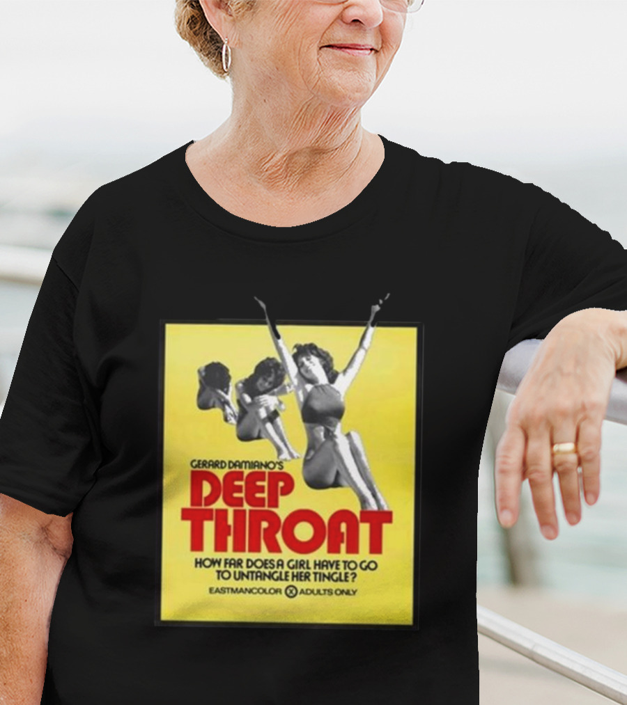 Gerard Damiano’s Deep Throat How Far Does A Girl Have To Go To Untangle Her Tingle? Eastmancolor Adults Only T-Shirt
