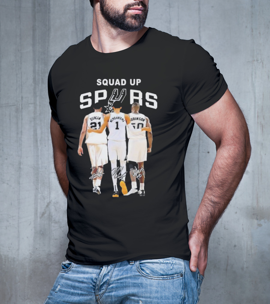 SQUAD UP SAN ANTONIO SPURS DUNCAN WEMBANYAMA ROBINSON SIGNATURES T-Shirt