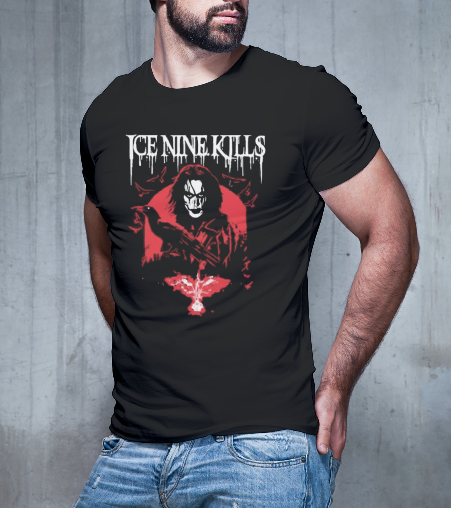 Ice Nine Kills Red Hooded Figure With Raven Reap What You Sow T-Shirt