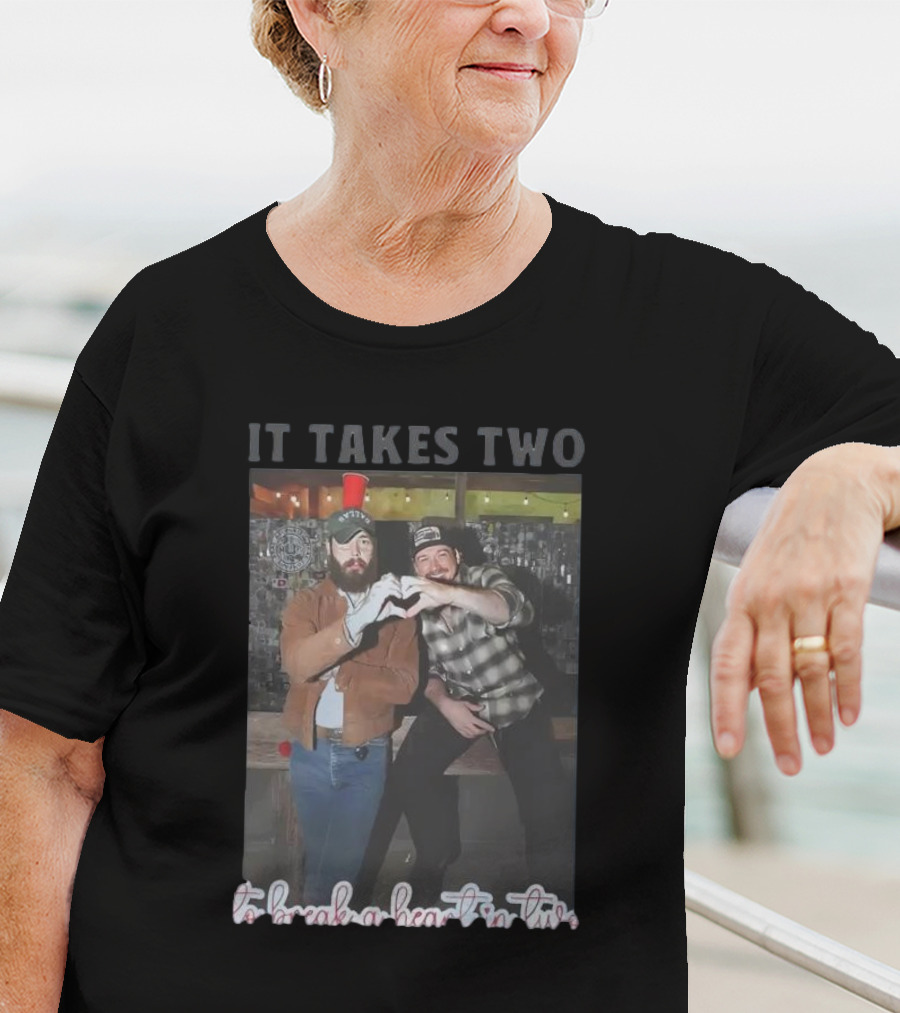 Post Malone Morgan Wallen It Takes Two To Break A Heart In Two Heart Gesture T-Shirt