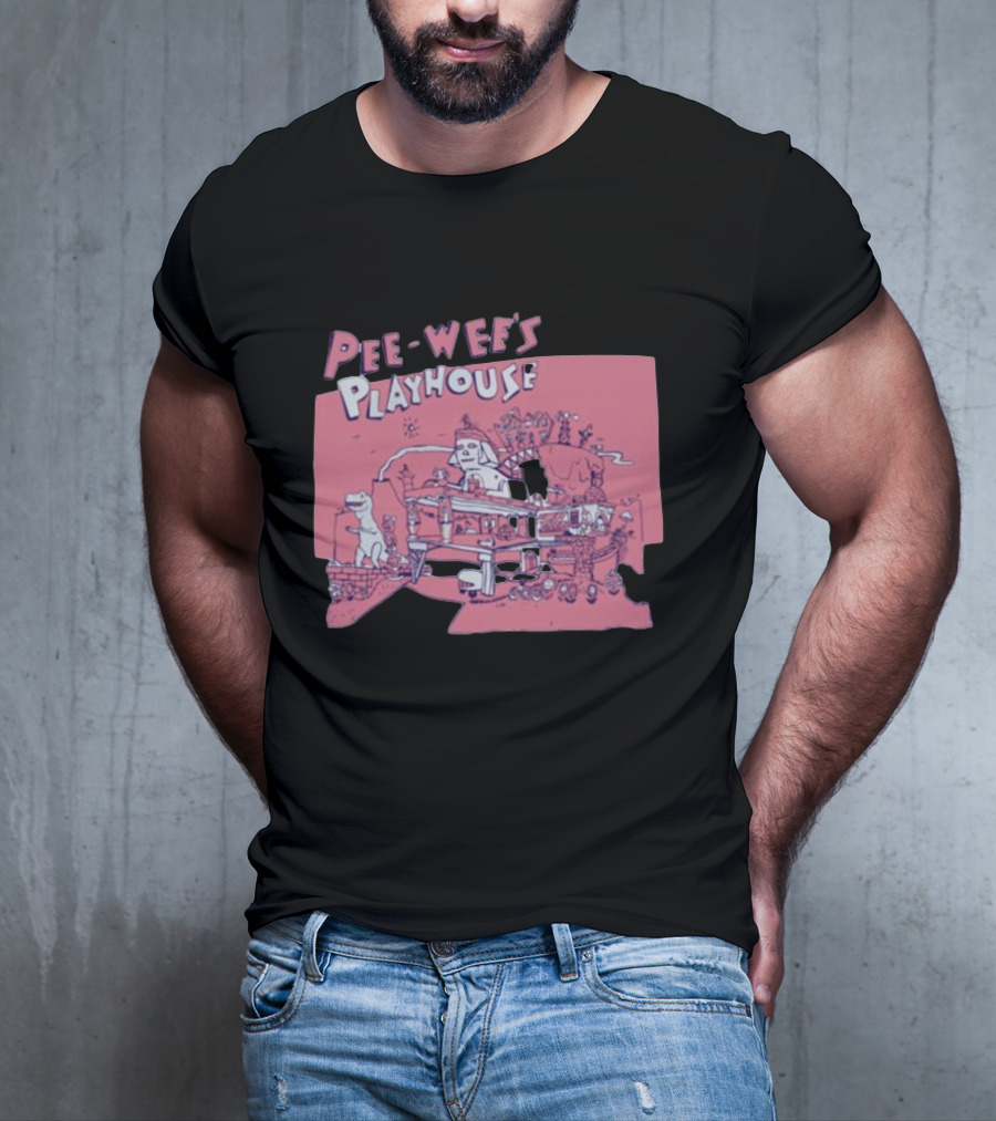 Pee-Wee's Playhouse Retro Rad Dinosaur Sphinx And Castle Scene T-Shirt