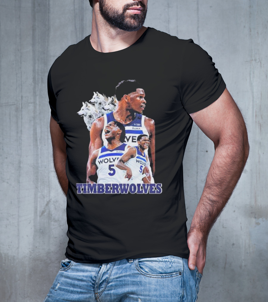 Minnesota Timberwolves Anthony Edwards Basketball Stars Wolves T-Shirt