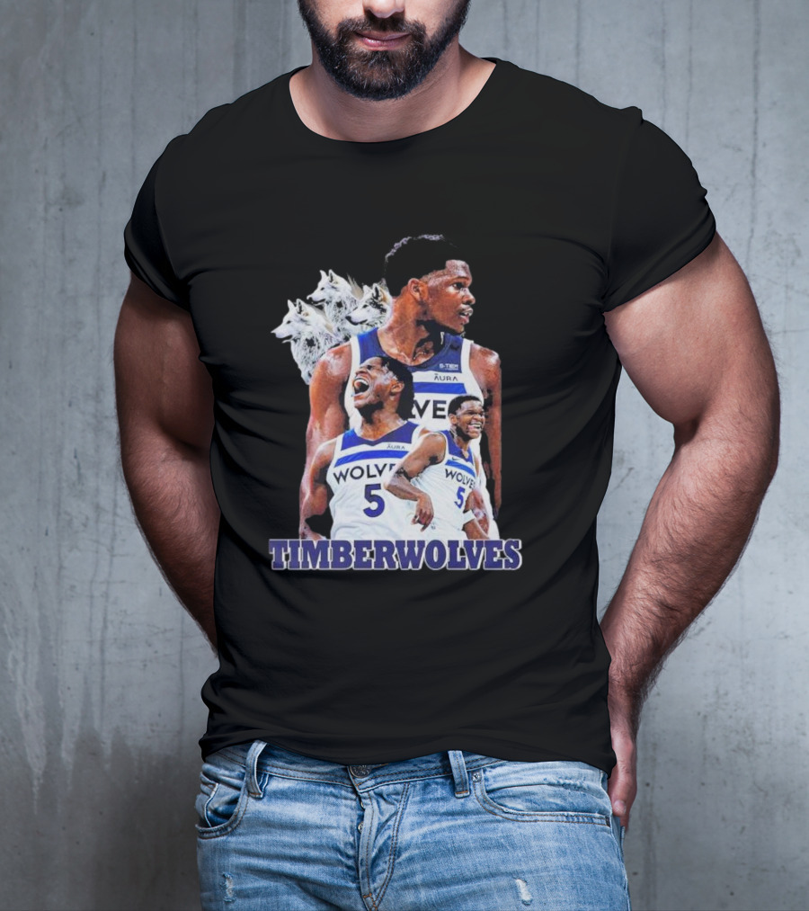 Minnesota Timberwolves Anthony Edwards Basketball Stars Wolves T-Shirt