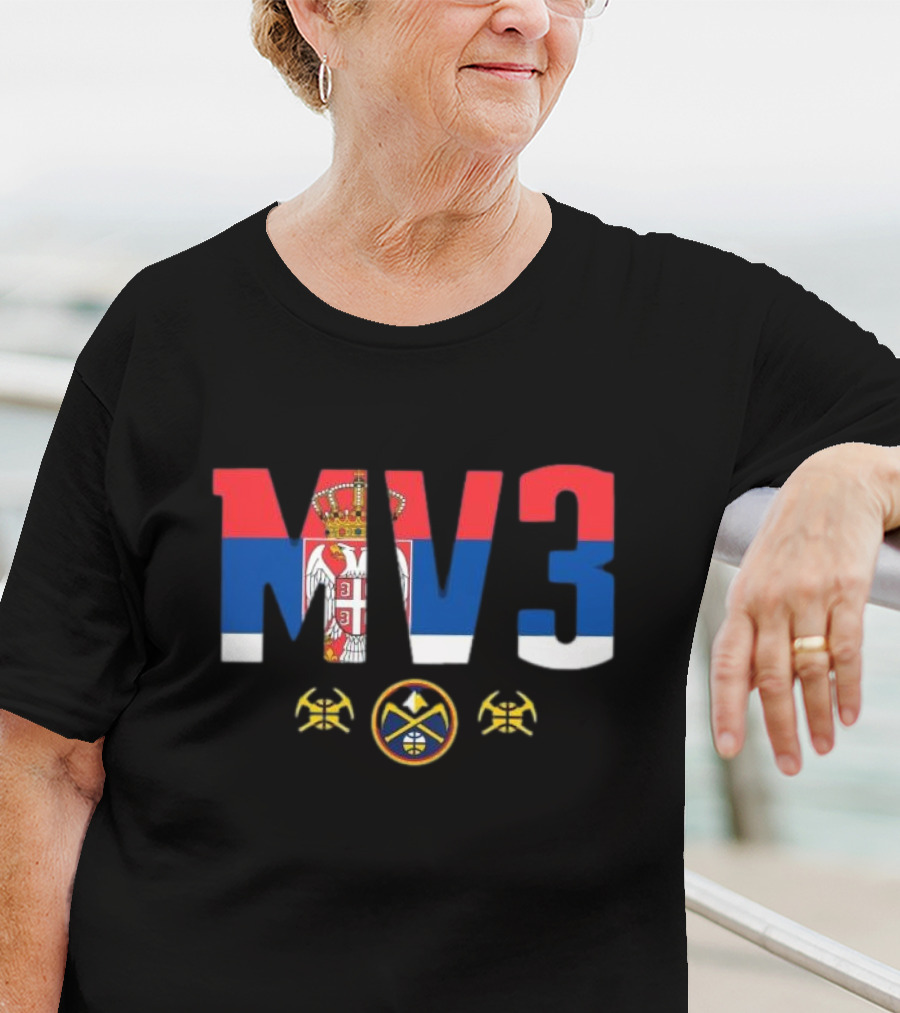 MV3 Serbia Flag Denver Nuggets Basketball T-Shirt