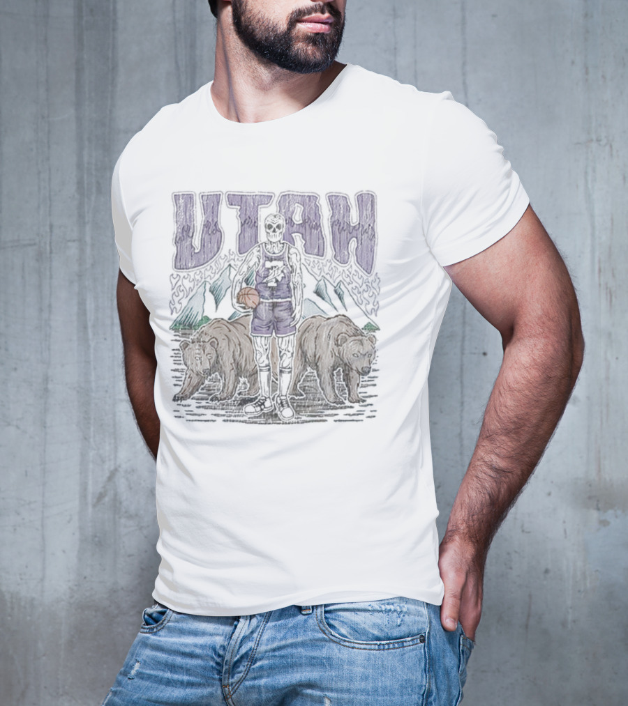Utah Dead Threads Basketball Bears Mountains T-Shirt