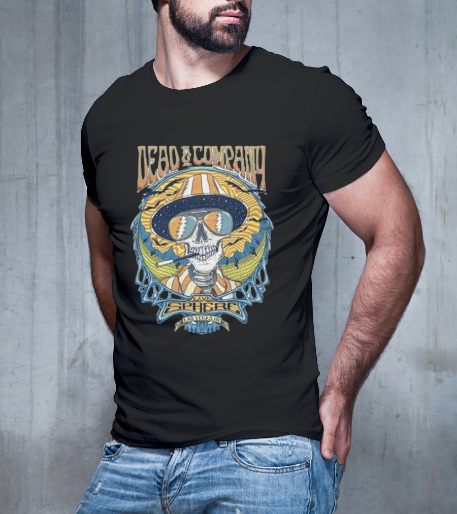 Dead And Company Live Sphere Las Vegas Sun Hat Skull T-Shirt