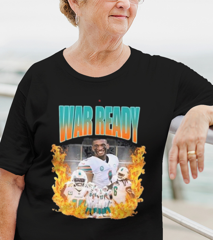 War Ready Jaylen Waddle Dolfan Players Flames T-Shirt