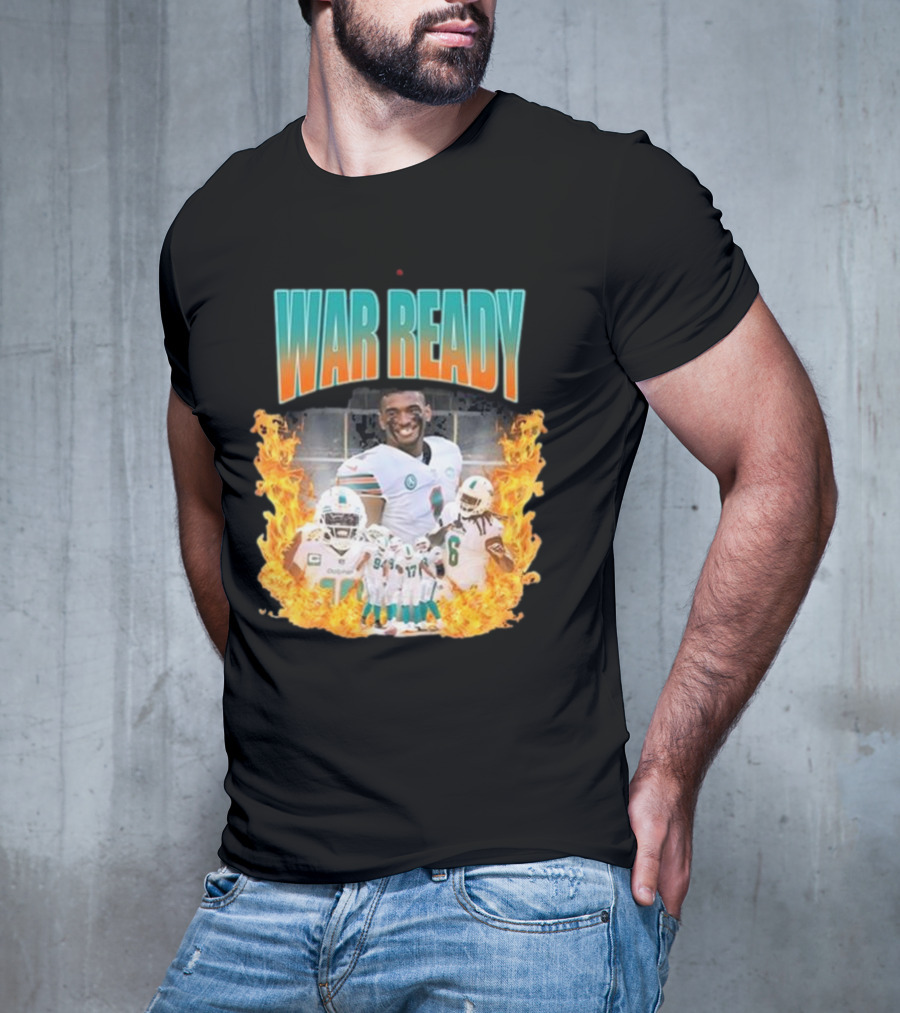 War Ready Jaylen Waddle Dolfan Players Flames T-Shirt