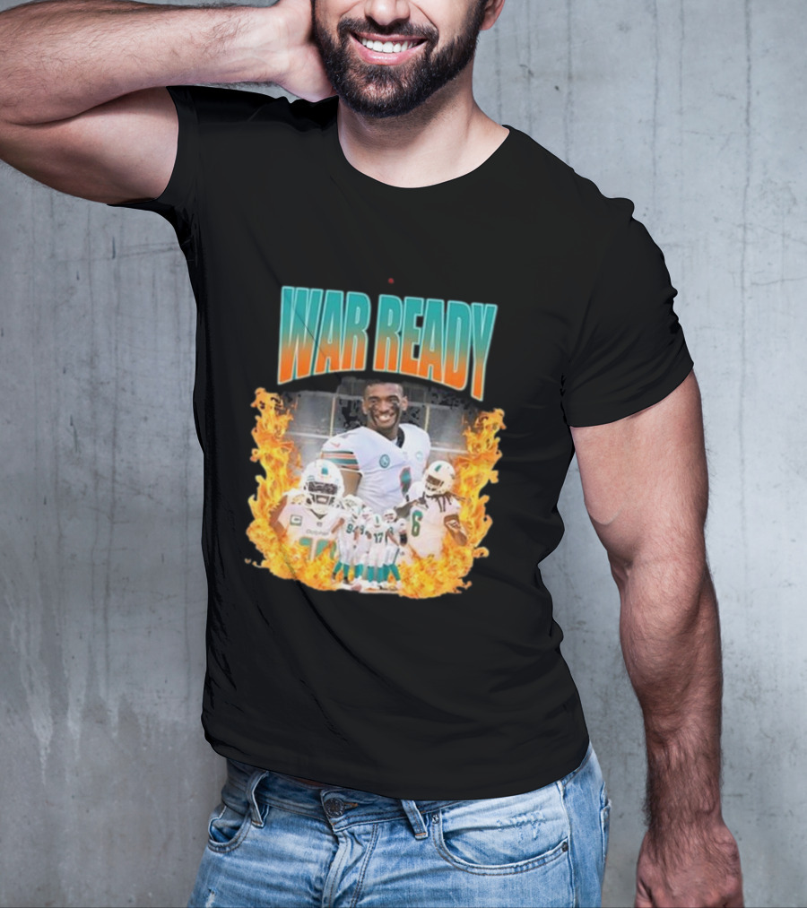 War Ready Jaylen Waddle Dolfan Players Flames T-Shirt