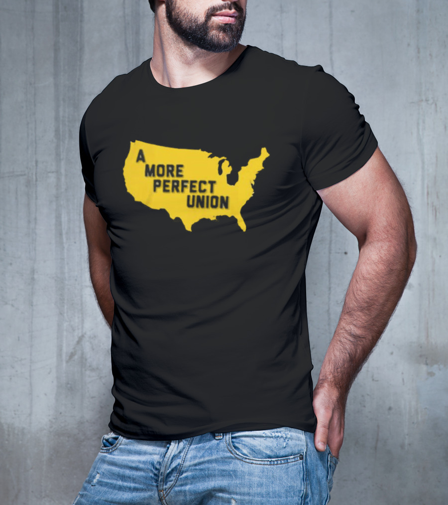 Michigan Wolverines A More Perfect Union Map T-Shirt