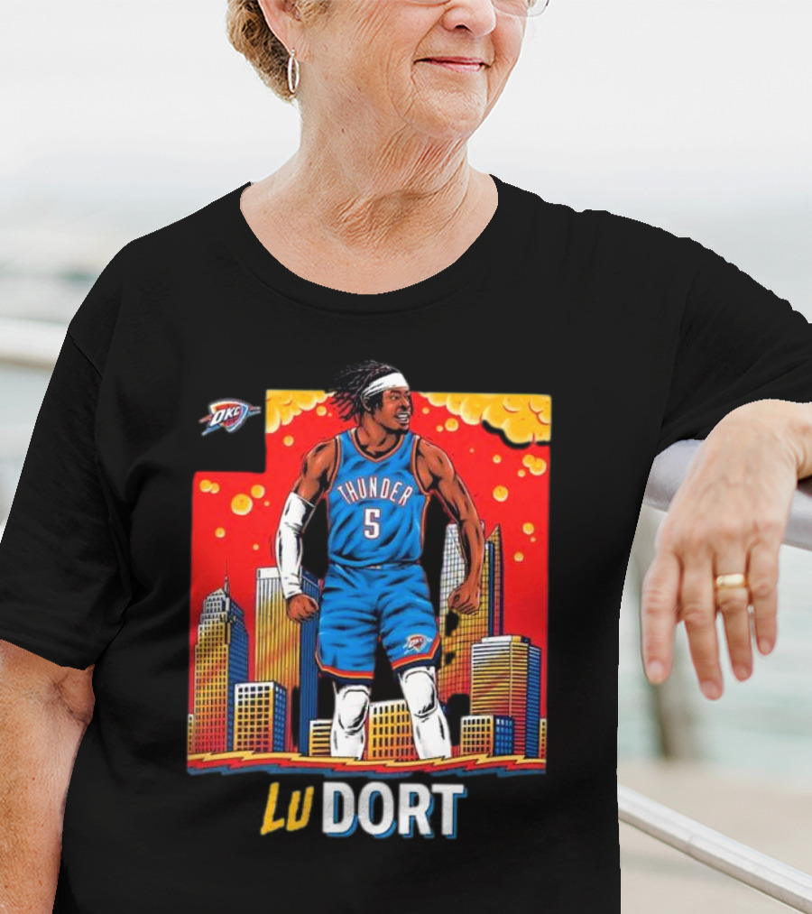Oklahoma City Thunder Lu Dort OKC Skyline Basketball T-Shirt