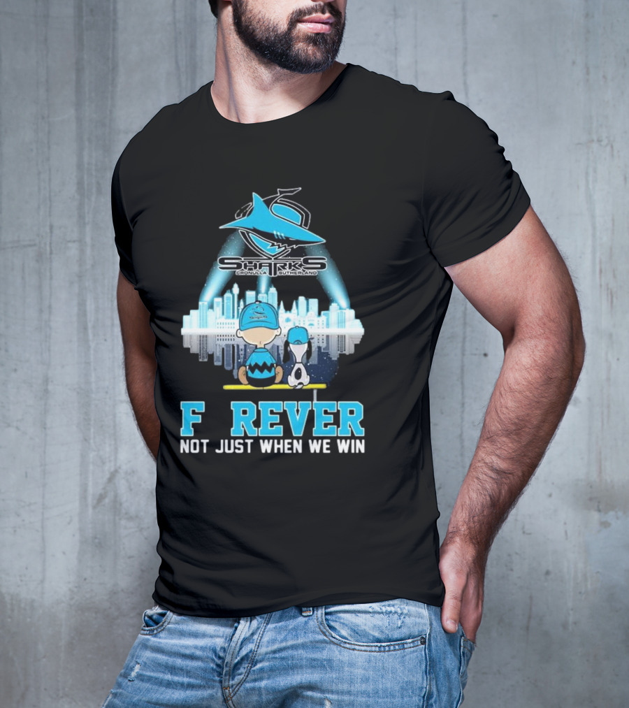 Peanut Snoopy Charlie Brown Cronulla Sutherland Sharks Forever Not Just When We Win T-Shirt