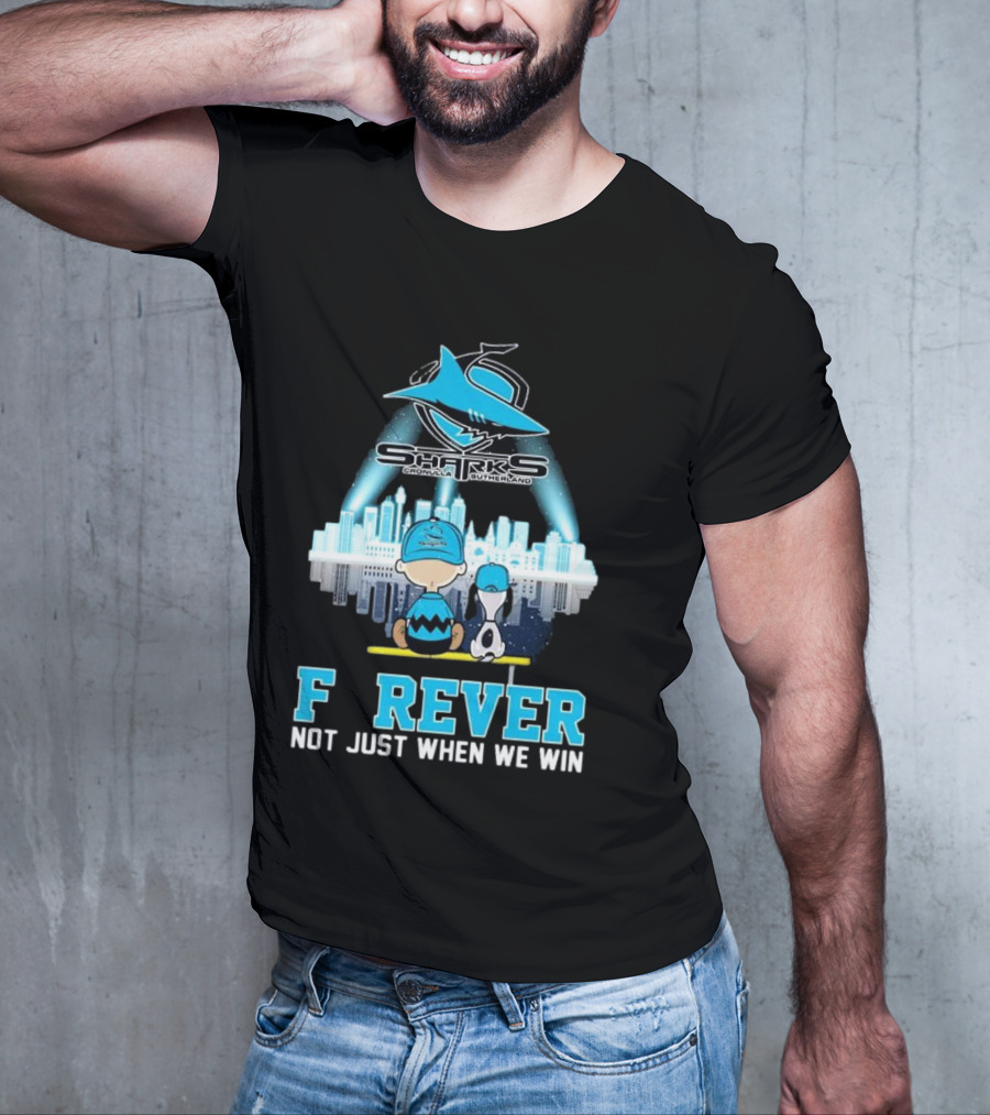 Peanut Snoopy Charlie Brown Cronulla Sutherland Sharks Forever Not Just When We Win T-Shirt