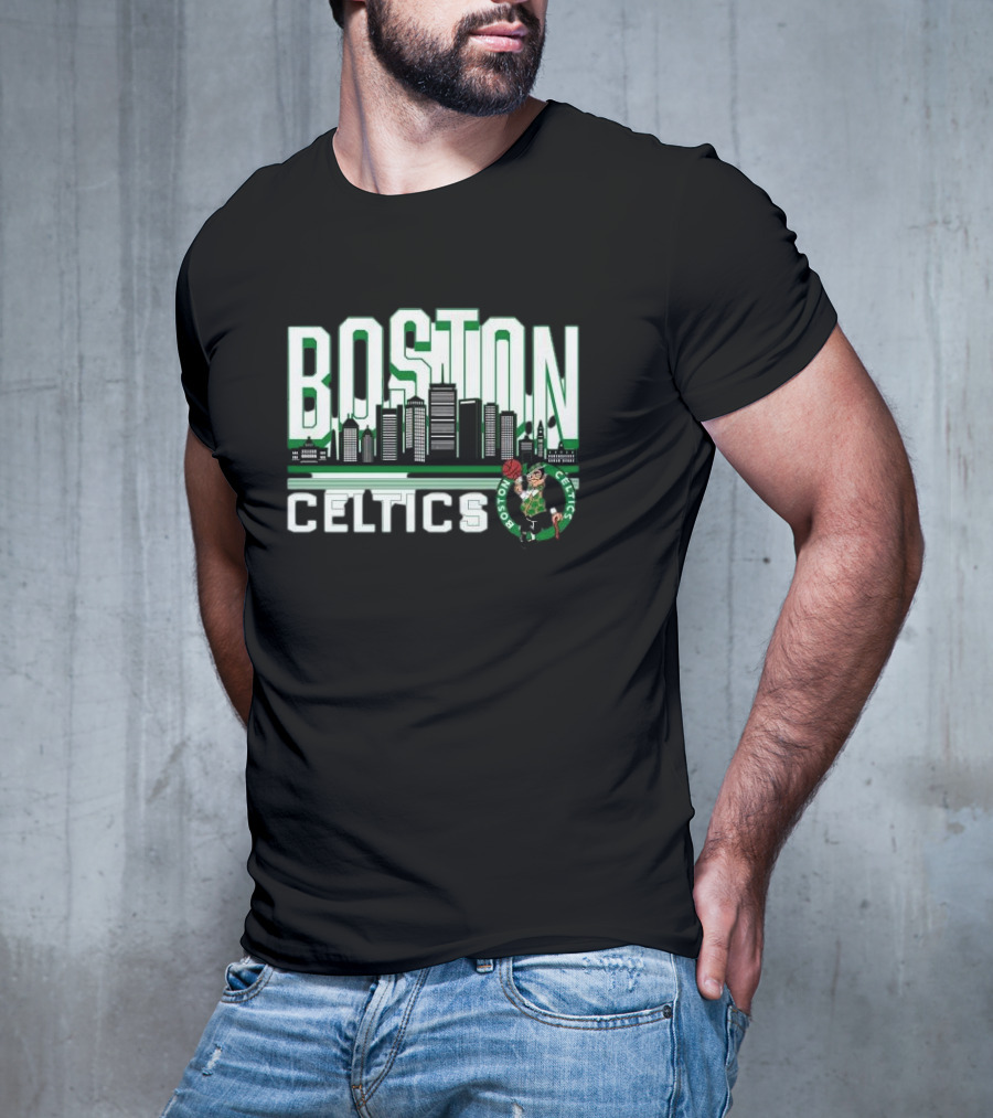 Boston Celtics NBA Basketball Skyline T-Shirt