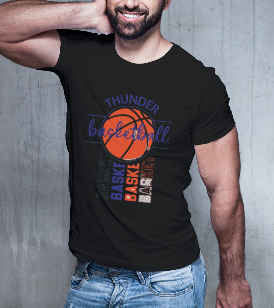 Thunder Basketball Basket Baskebasketbasket T-Shirt