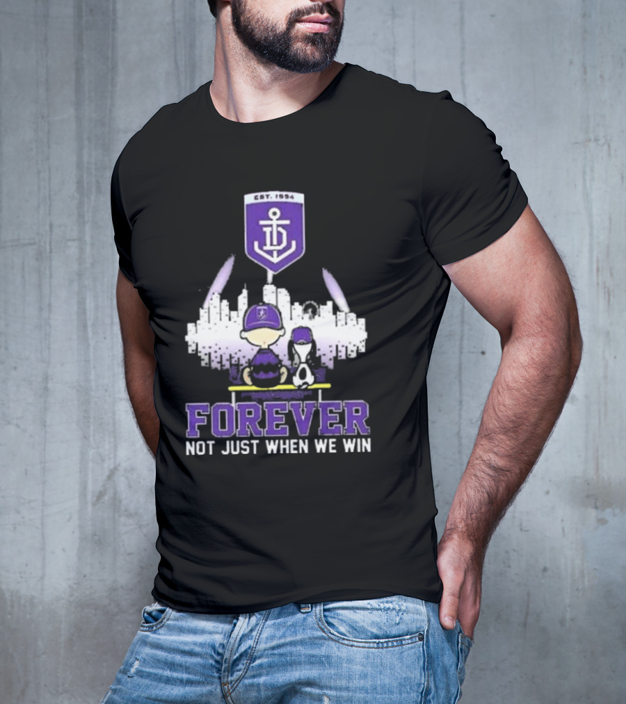 Peanuts Snoopy And Charlie Brown Fremantle Dockers Forever Not Just When We Win T-Shirt