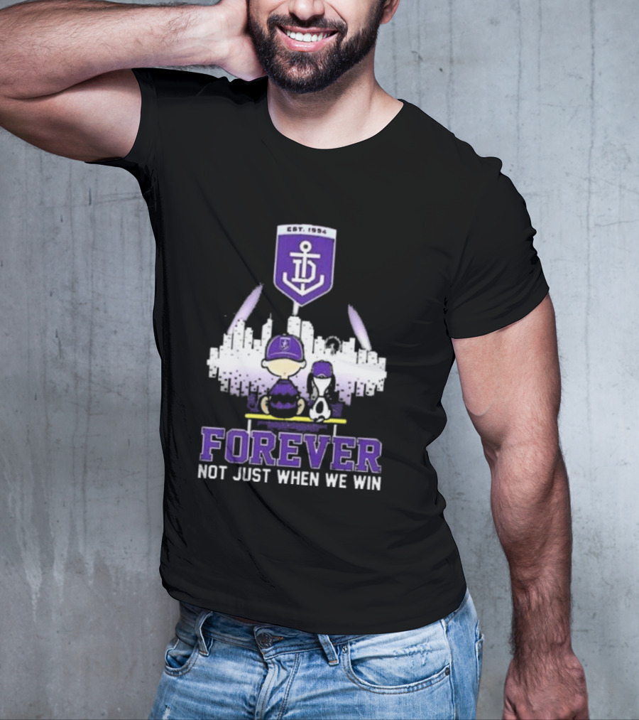 Peanuts Snoopy And Charlie Brown Fremantle Dockers Forever Not Just When We Win T-Shirt
