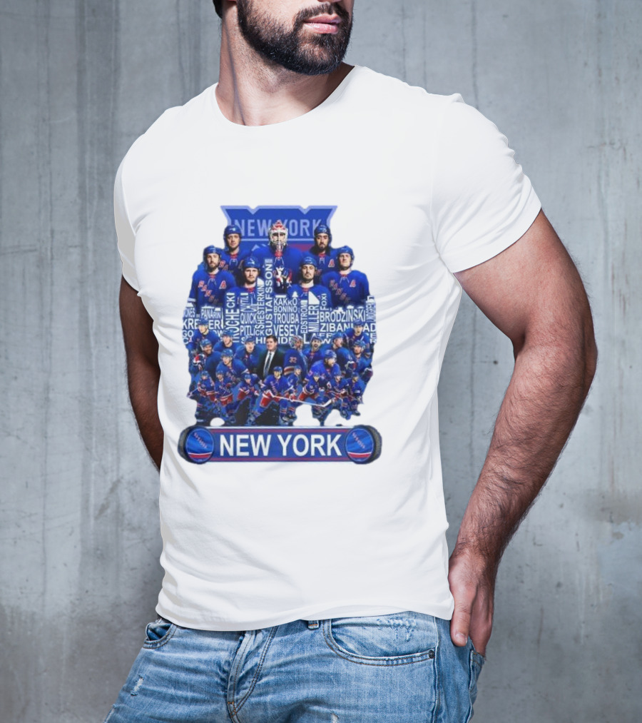 New York Rangers Hockey Team Players Skyline Names T-Shirt