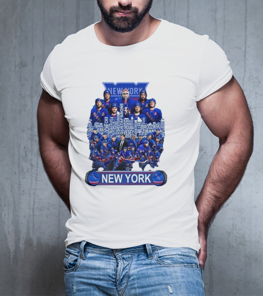 New York Rangers Hockey Team Players Skyline Names T-Shirt