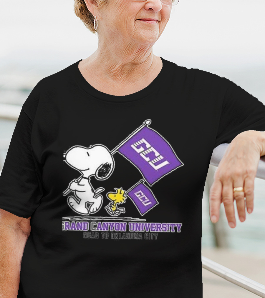 Snoopy GCU Road To Oklahoma City Grand Canyon University Peanuts Woodstock T-Shirt