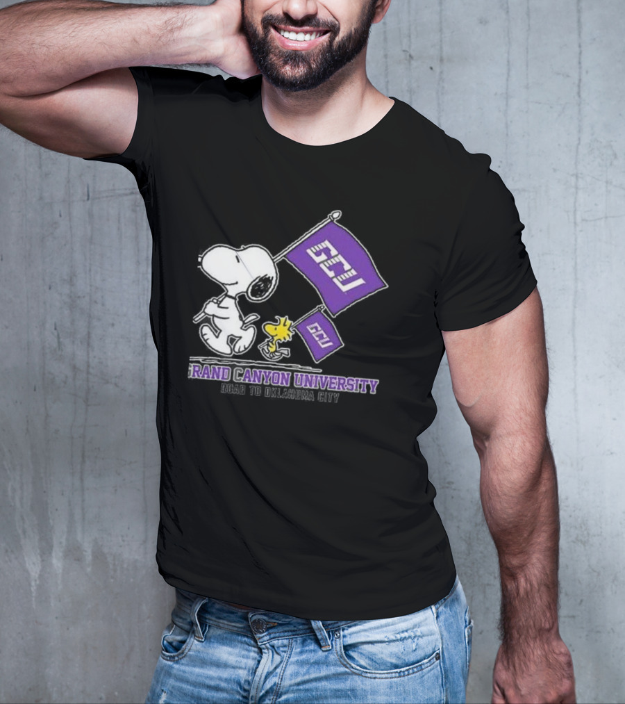 Snoopy GCU Road To Oklahoma City Grand Canyon University Peanuts Woodstock T-Shirt