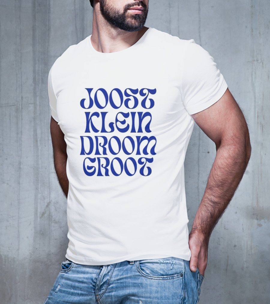 Joost Klein Droom Groot Retro Bold Blue Typography T-Shirt