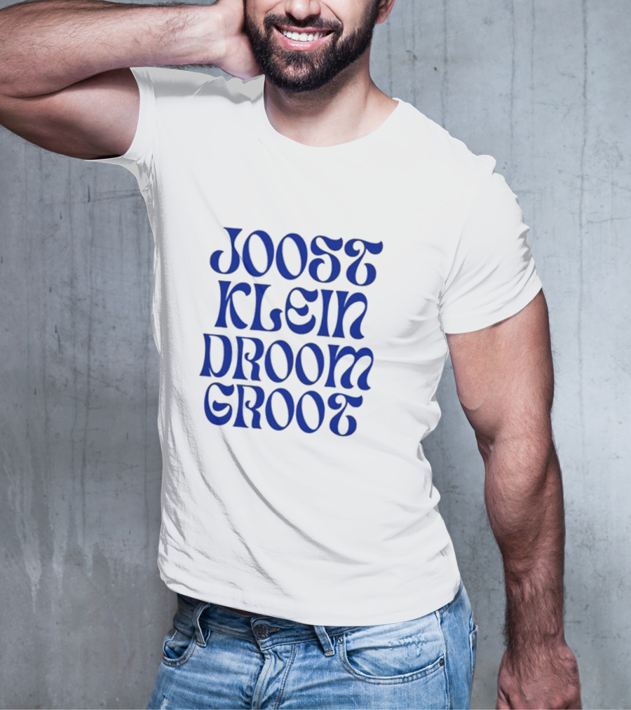 Joost Klein Droom Groot Retro Bold Blue Typography T-Shirt