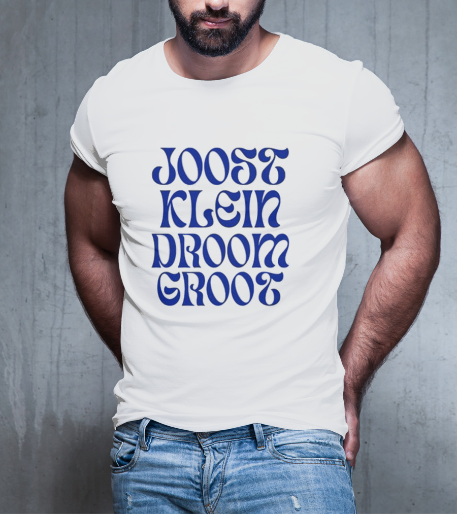 Joost Klein Droom Groot Retro Bold Blue Typography T-Shirt