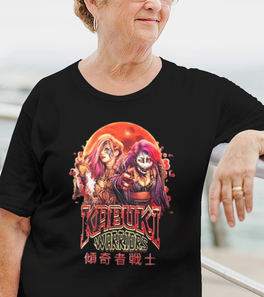 Kabuki Warriors Blood Moon Asuka Kanji Text T-Shirt