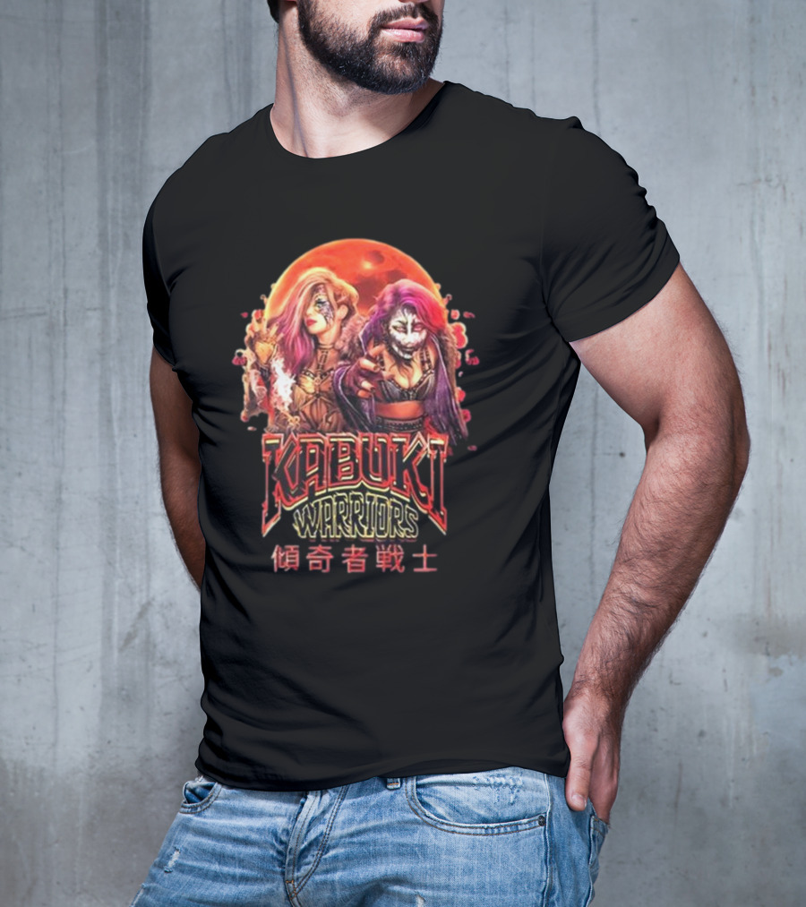 Kabuki Warriors Blood Moon Asuka Kanji Text T-Shirt