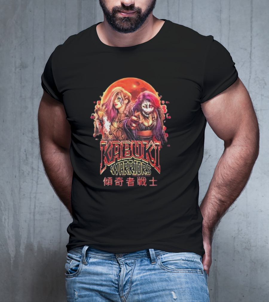 Kabuki Warriors Blood Moon Asuka Kanji Text T-Shirt