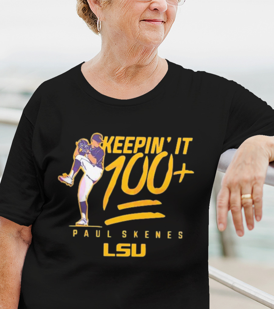 LSU Tigers Keepin' It 100+ Paul Skenes Baseball T-Shirt